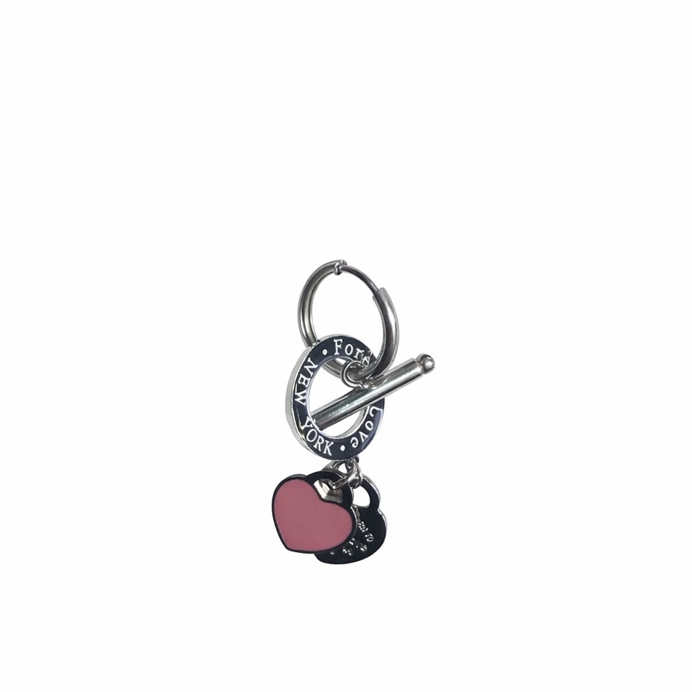Silver and Pink Heart Earrings